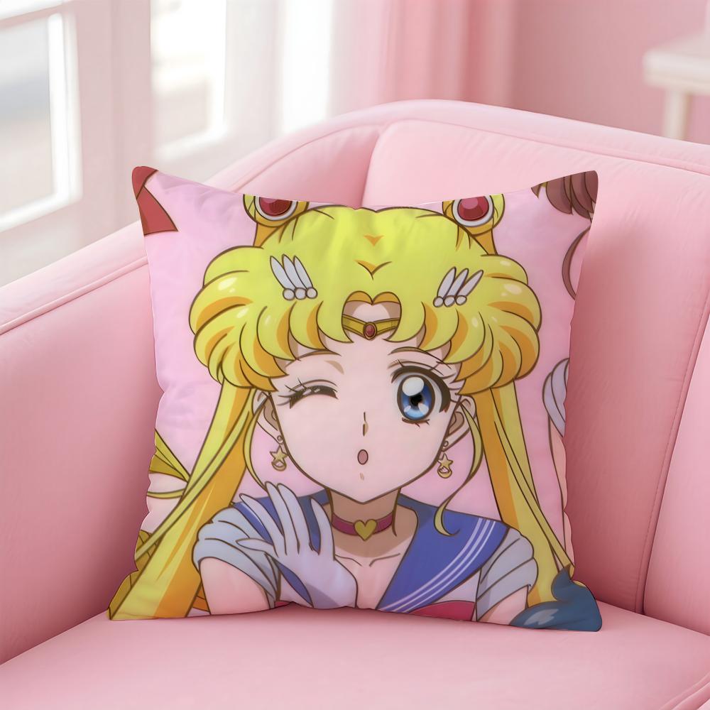 Anime S-Sailor Moons Cushion Cover Comfortable Reversible Pillow Cover Ideal For Car Sofa Bedroom & Beyond