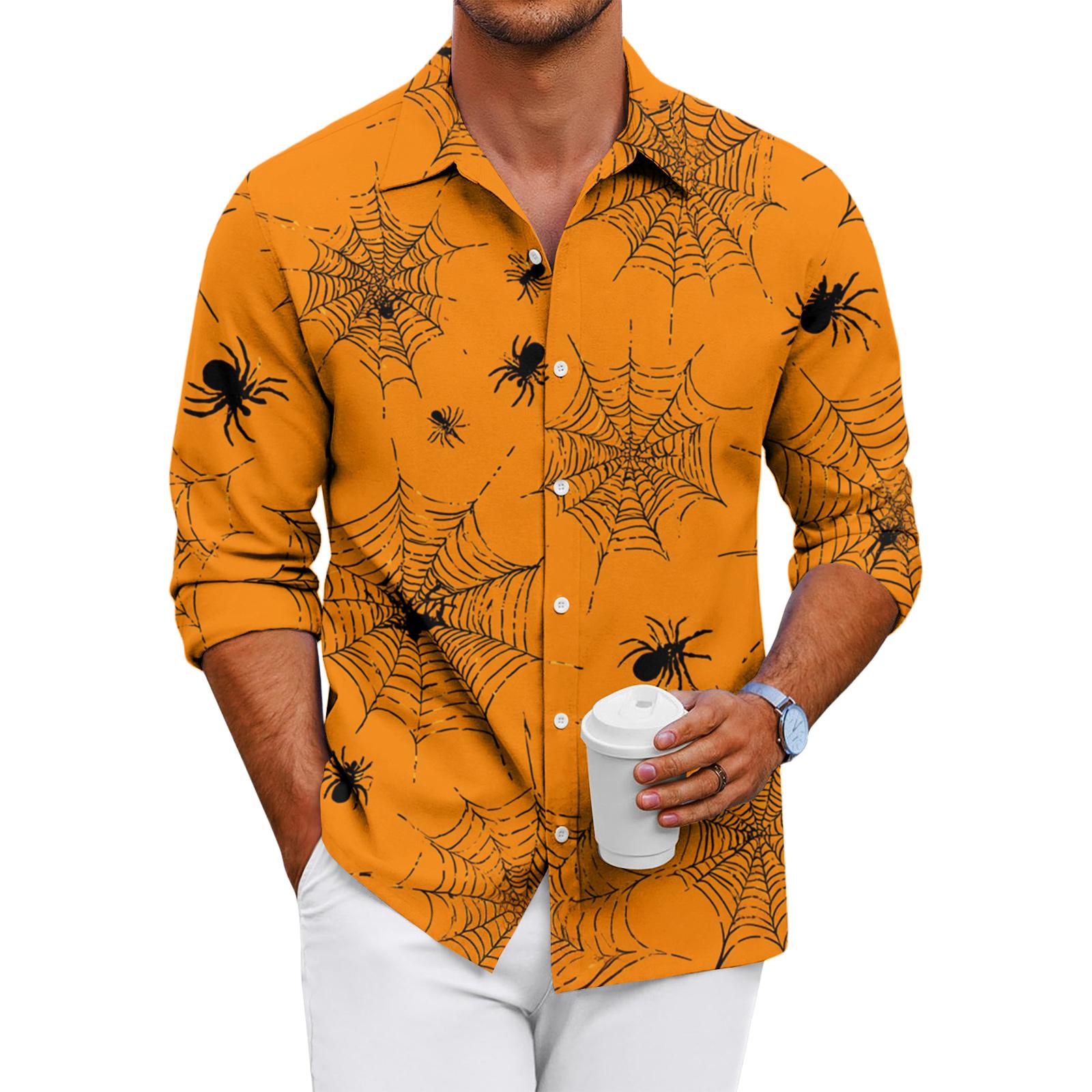 

Мужская повседневная рубашка с длинным рукавом свободного кроя на пуговицах XL жёлтый