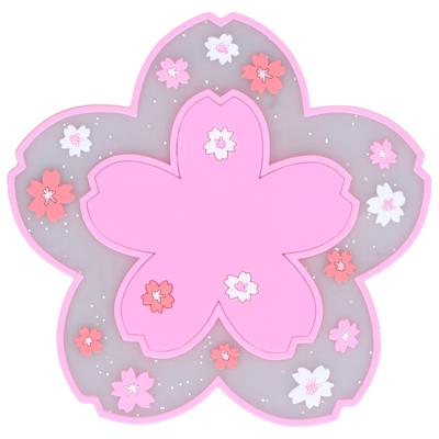 Sakura Coaster Approx 4.5in Heat Insulation Durable Nonslip PVC Elegant Style Drink Coasters for
