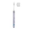 Children's toothbrush (with cap) and heat-resistant cup set with flower ribbon pattern