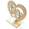 1pc Cute Wooden Heart Sharped LED Candle Lamp Table Ornament Wedding Party Festival Decor