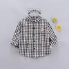 Chemise à carreaux à manches longues boutonnée pour enfants, garçons et filles, printemps, automne