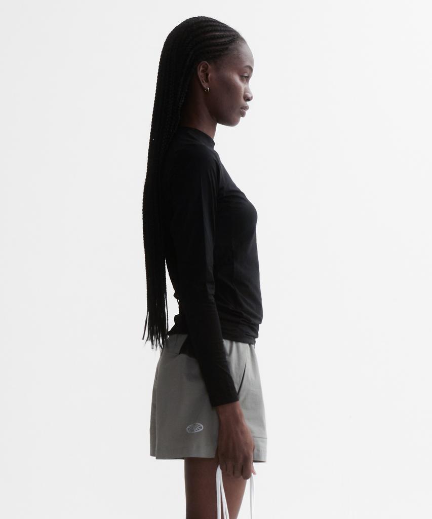 Minasu Venode Small Track Logo Active Long Tshirts_Black (Tight Fit)