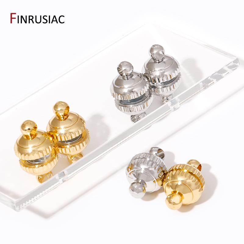 Wholesale 18k Gold Plated Brass Strong Magnetic Clasps For Bracelet Making Magnet End Clasp Connectors DIY Jewelry Making
