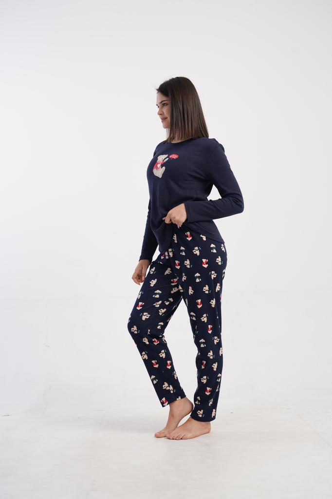 Women's Cotton Pajama Long Pants and Sleeve Comfortable L Vienetta Warm