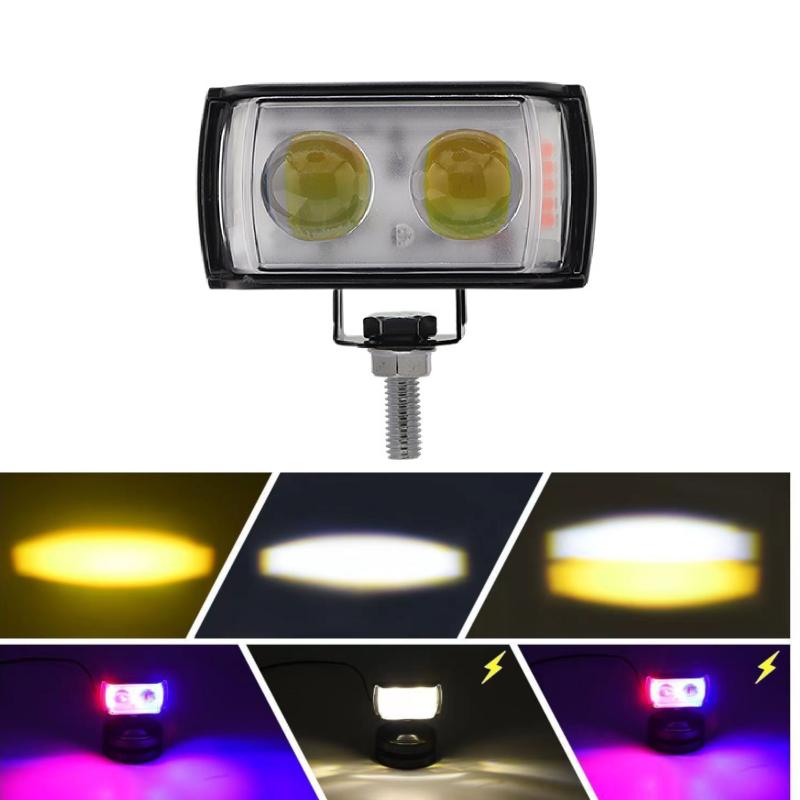 

1/2pcs LED flasher Driving LED Fog Work Light 4 Color Light Auxiliary Spotlight for ATV SUV UTV Motorcycle accessories red blue
