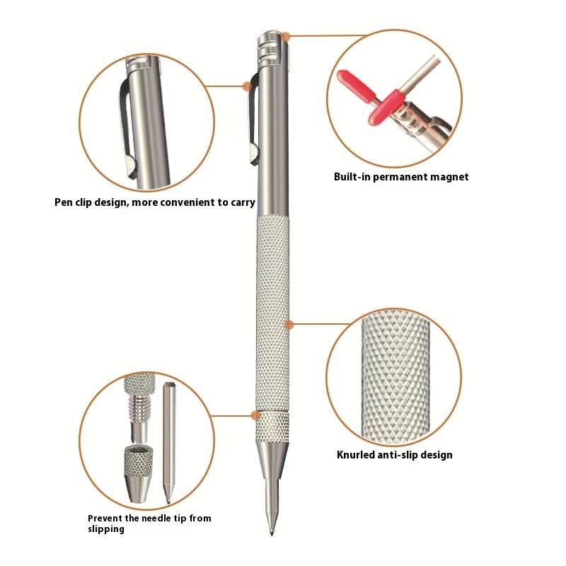 1Set Scriber Pen Carbide Steel Tip Engraving Pen For Glass Metal Wood Construction Marking Tools