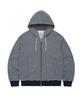 COVERNAT Small Logo Stripe Crop Zip-Up Hoodie Dark Navy