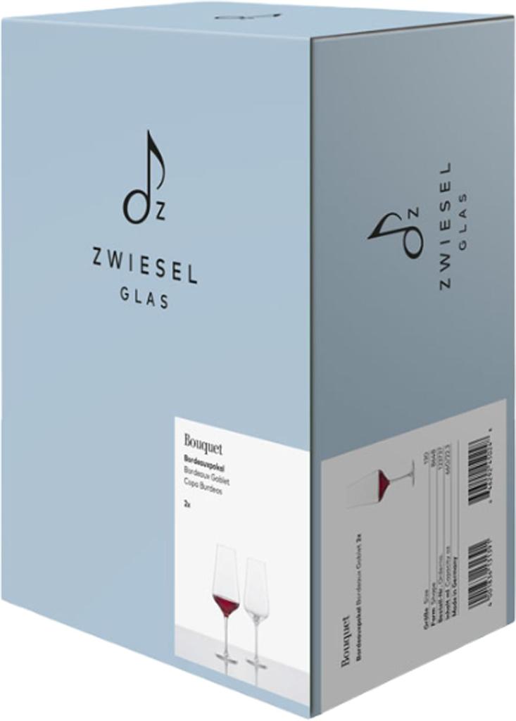 ZWIESEL GLAS Break-Resistant Wine Glasses, Bouquet Design, for Red Wine (Bordeaux), Pair of 2, Machine-Made (m123737)