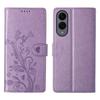 For Samsung Galaxy S25 Edge Wallet Case Butterfly Floral Imprint PU Leather Phone Cover with Wrist Strap