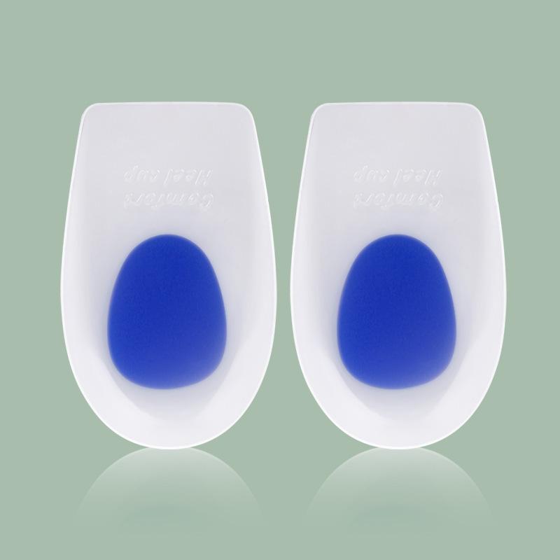 Белая Синяя Гелевая Накладка на Пятку Мягкая Самоклеящаяся Спортивная Амортизирующая Стелька U-образная Чашка для Стопы Половина Размера