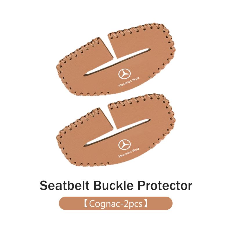 Leather Car Seat Belt Buckle Cover Anti-Scratch Adjusting Clip For Mercedes Benz CLK GLC W212 C200 C300 W203 W204 W205 W169 W176 DQRST1