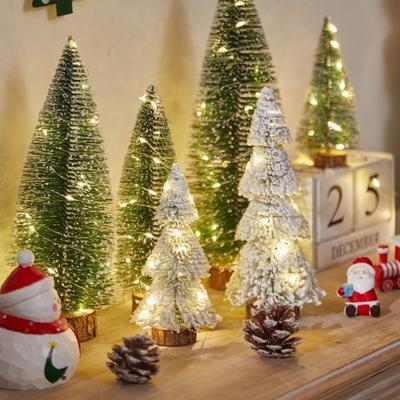 Neue LED-Beleuchtung Weihnachtsbaum Miniaturgröße Schnee Reif Design Mini Weihnachtsbaum Künstlicher Weihnachtsbaum Schmuck Feiertagsdekoration