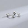 Silver Color Clover Zircon Stud Earrings for Women Sweet Exquisite Screw-Back Ear Piercing Jewelry Birthday Party Gifts