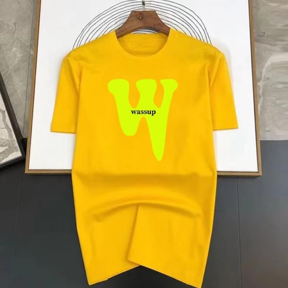 Luxury Brand Funny Wassup Print T Shirt For Man Summer Vintage Unisex Ulzzang Oversized T-shirt Y2k Tops Short Sleeve Men's