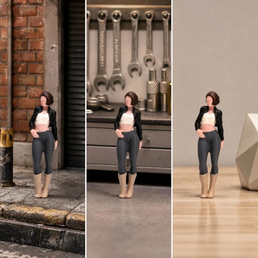 Miniature Figurine of a Woman Realistic Small for Dioramas