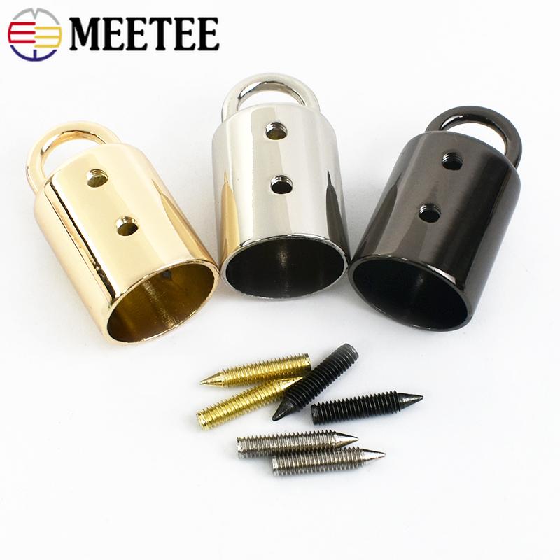 Meetee 5-30Pcs 14mm Metal Cord Lock Buckle Bag Strap Stoppers Handbag Tassel Clasp Webbing Connector Hook Hardware Accessory