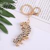 Decorative Keychain Pendant Sparkling Rhinestones Zodiac Tiger Shape Charm Key Multi-functional Chain Strong Lobster Clasp Multi-Functional