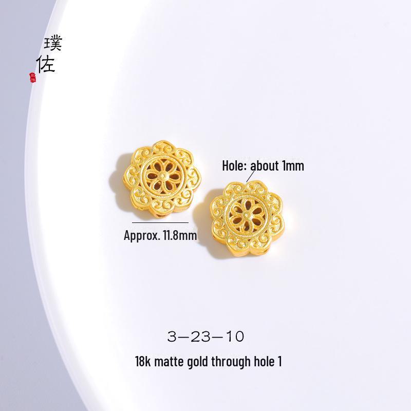 18k Matte Gold Pearl Butterfly Flower Pendant Love Bracelet Necklace DIY Jewelry Accessories for Women