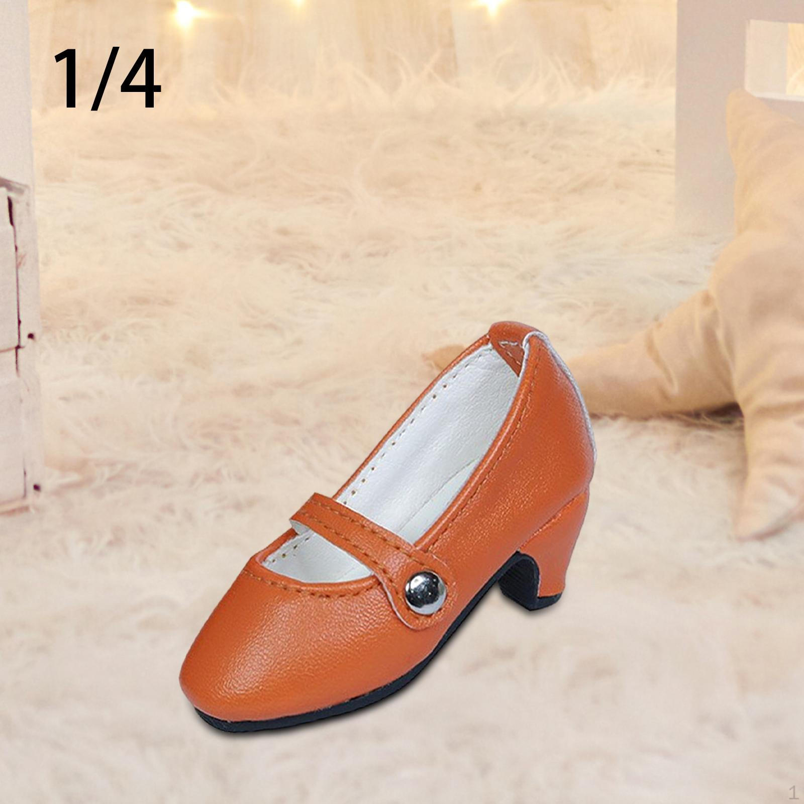 

Туфли на низком каблуке для куклы BJD, модные, удобные, повседневные, с квадратным носком, принцесса для 1/4 коричневый