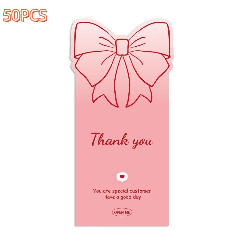 

50PCS Thank You Gift Sealing Stickers Cute Bow Rose Self-Adhesive Packaging Labels for Small Business Gift Wrapping Party Favors