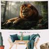 1Pc Jungle Lion Tapestry Wall Hanging, Decorative Fabric Poster for Bedroom, Living Room, Dorm & Home Decor