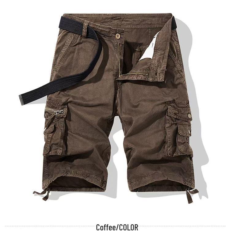 All Bags Heren Zomer Camouflage Cargo Shorts, Losse Pasvorm, Meerdere Zakken, Grote Maat, Casual Werkkleding K19 30 koffie