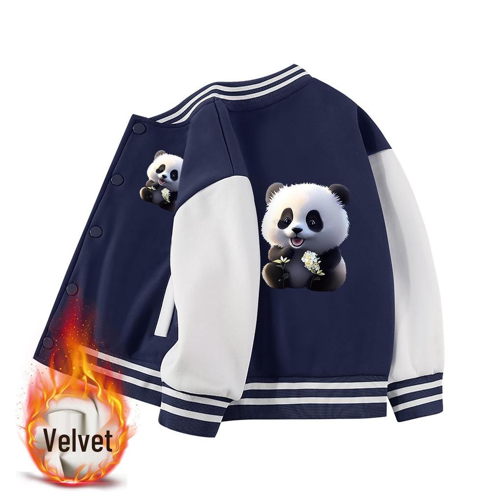 Kinder Fleece-gefütterte Baseballjacken - 2026 Frühling/Herbst Neuer Stil für Jungen & Mädchen, Perfekt für Kindergartenschuluniformen