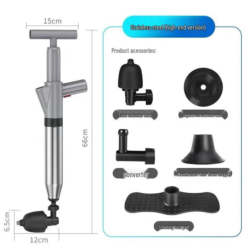 Universal Clog-Busting Plunger for Toilets and Drains