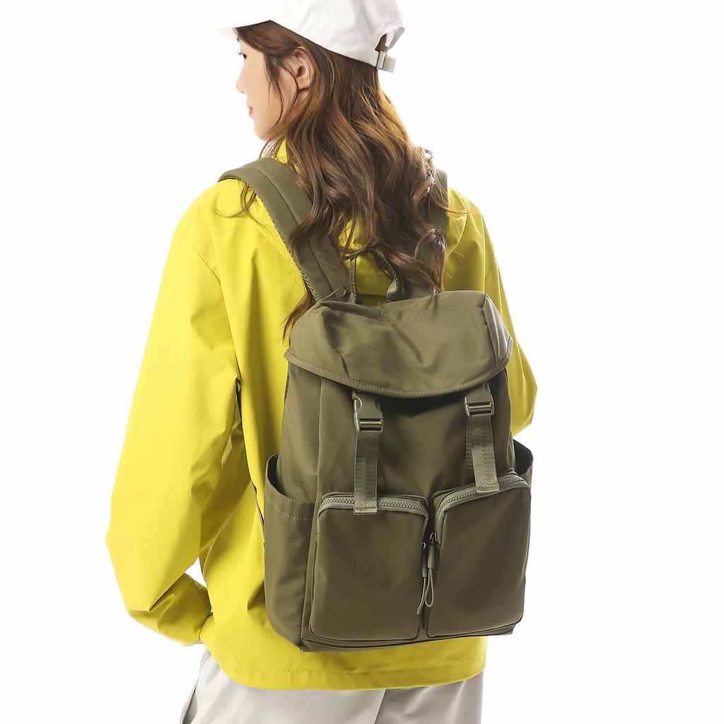 Solid Color Large-Capacity Backpack Casual Versatile Travel Bag Computer Bag Male College Student Class Schoolbag