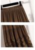 Elegant Plus Size Lace Patchwork Mid-Length Autumn Skirt
