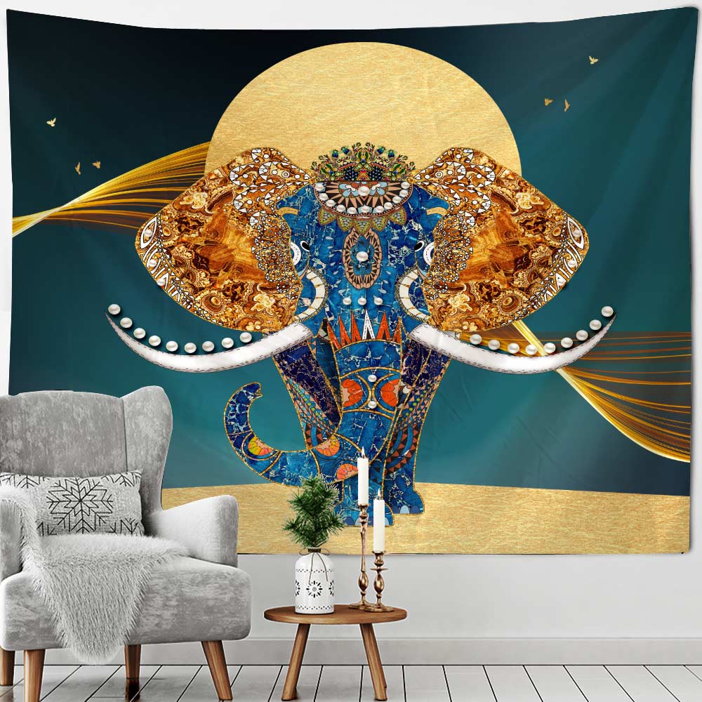 Elephant tapestry wall hanging, Bohemian, hippie, European style, living room, bedroom tapestry, home wall decoration, blanket