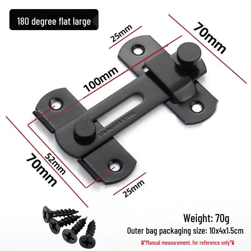 Modern Black Stainless Steel Door Buckle Latch for Pet Cage or Barn Sliding Doors