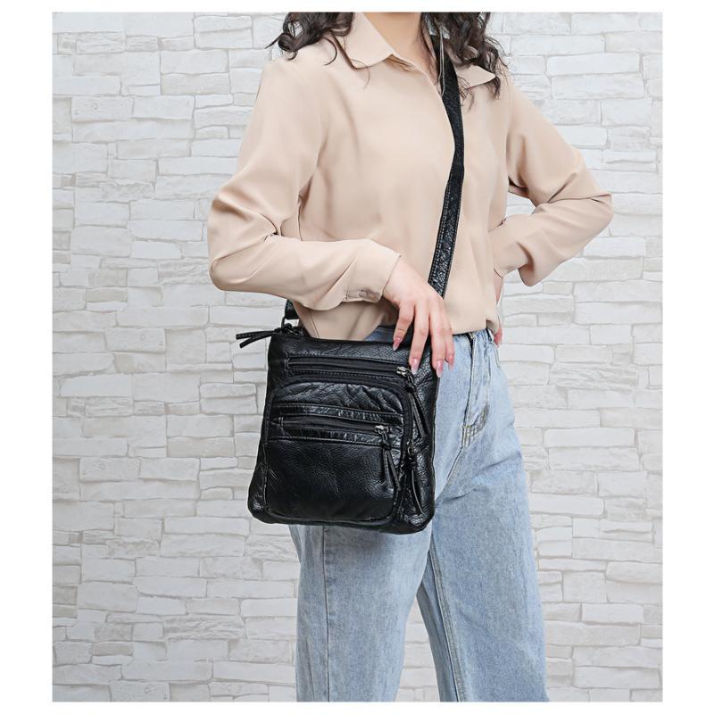 Women's Mobile Bag Street Trend Soft Fashion Crossbody One Shoulder Water Wash Women's Small Bag