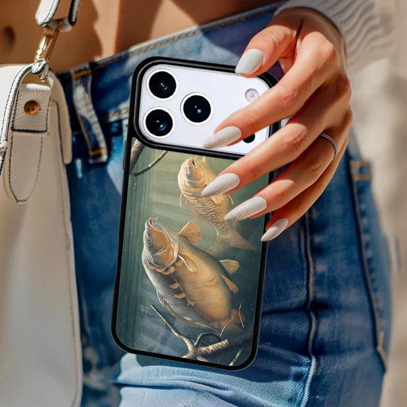 

CARP FISH FISHING Sunset Phone Case For iPhone 17 Air 14 15 13 12 Max Cover For Apple 14 15 16 16e 11 Pro Max Plus Coque iPhone 17