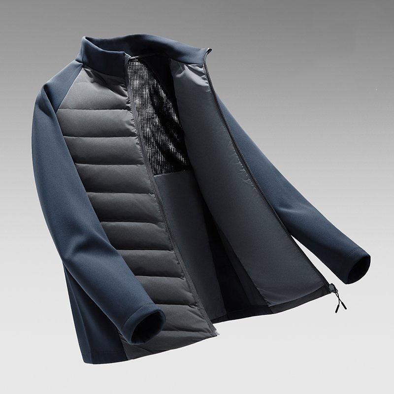Winter Light weight Slim fit Thermal Patchwork Men Down Coat Warm Insulated Down Jacket