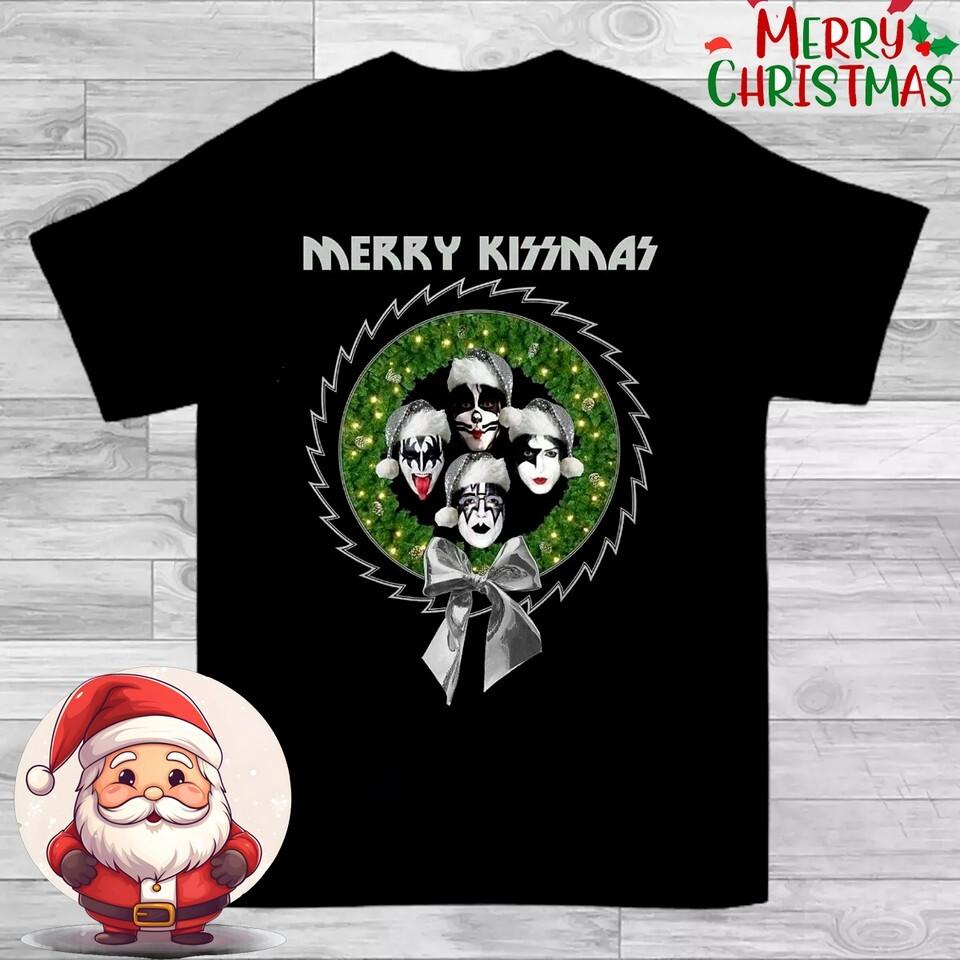 Kissmas Band Black Short Sleeve All Size Shirt Gift Christmas For Fan TT1226 Unisex T-Shirt S