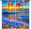 Ocean Beach Curtains  Sunset Scenery Tropical Ocean Coast Nature Landscapes Print Window Treatments Drapes for Bedroom Kitchen Ba