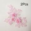 2Pcs Flower Embroidered Trim Lace Applique Fabric Craft Sewing Motif Dress Decoration Wedding Bridal DIY Patches Hollowed Out