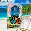Custom Name Adventure Mateo Little Bus Beach Towel - Soft, Ultra-Absorbent Microfiber, Lightweight, Perfect for Beach, Parties, Travel, Camping