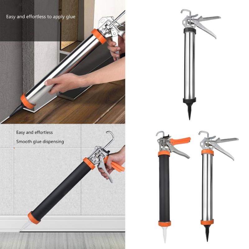 High Efficiency Caulk Guns Aluminum Tube Caulking Tool with Nozzle for Gluing Tasks Glass Adhesive, Various Applications