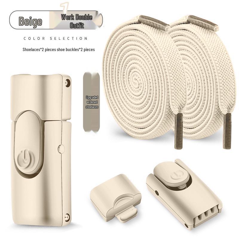 No-Tie Elastic Flat Shoelaces with Metal Buckle for Men & Women