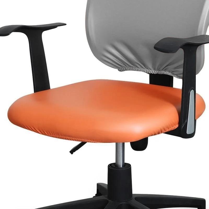 For PU Leather Chair Seat Cover Slipcover Elastic 38-52cm for Home Office Hotel Chair Seat Cover Dining Seat Protector Slipcover