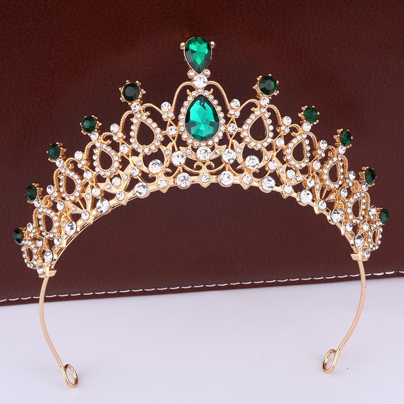 Retro Bridal Crown Tiara Princess Prom Party Queen Hair Crown Alloy Rhinestone Crown