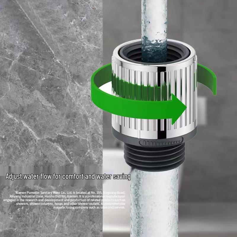 Universal Handheld Shower Flow Control Valve with Stop Function