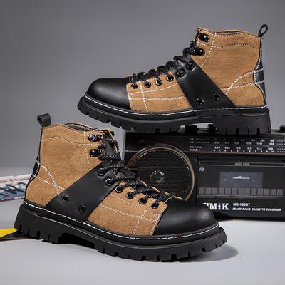 Men's Genuine Leather Ankle Boots High Top Casual Shoes