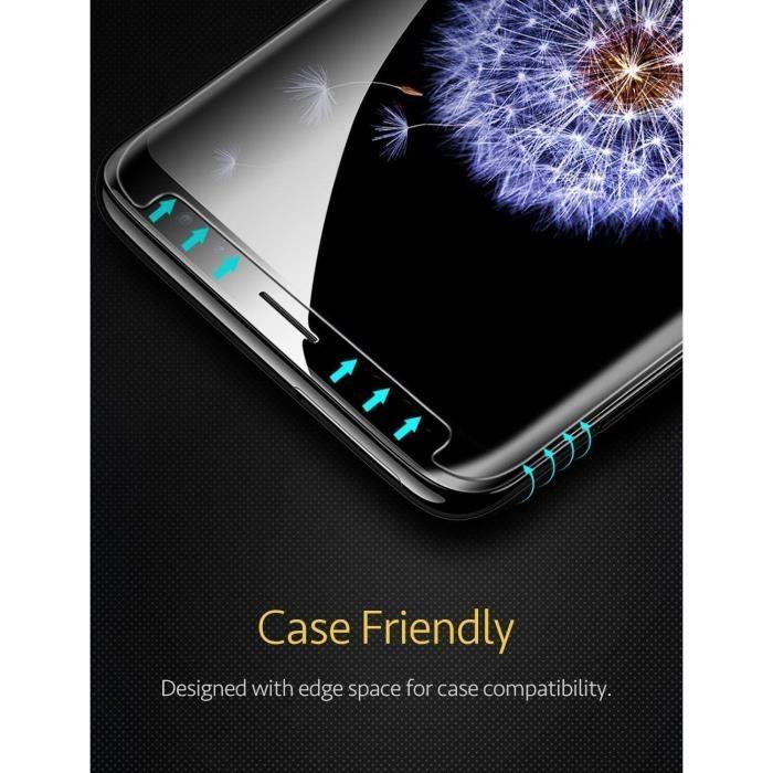 Protecteur d'écran samsung galaxy s9, (paquet de 2) protecteur d'écran en verre trempé galaxy s9 pour samsung galaxy s9