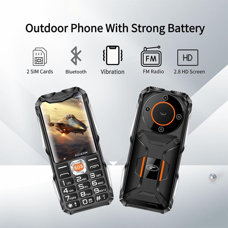 

Старший двосімковий телефон H5000/3000: Мобільний пристрій для міждержавного зв язку з Bluetooth, ліхтариком для вулиці та кнопкою екстреного виклику. H3000 Black - Foreign Version