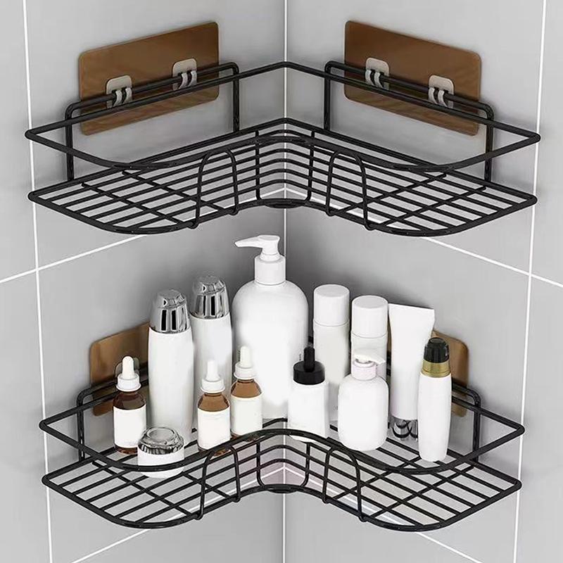 Bathroom Triangular Shelf No Drilling Required Wall-Mounted Kitchen Storage Rack