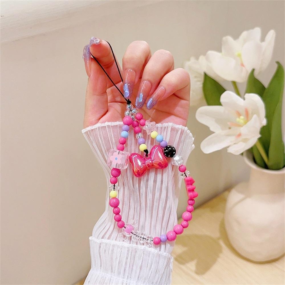 

Ручная работа, свежий цветной жемчужный браслет, шнурок, универсальный чехол для мобильного телефона, анти-потеря, запястье, веревка, аксессуары, подвеска, брелок, шнурок 8#